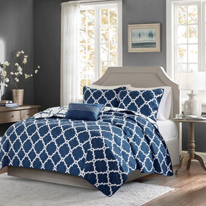 NEW Madison Park Cole Navy Reversible Coverlet Set